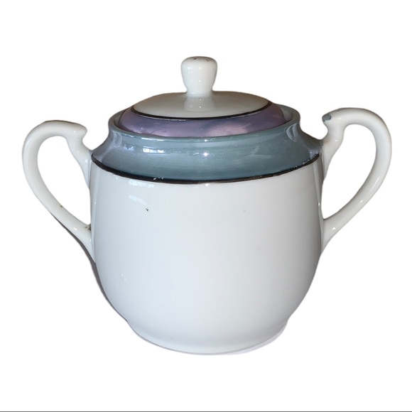 Vintage Asian Japanese Lustreware Sugar Bowl & Lid Gold Trim Floral Hand Painted - Picture 5 of 6